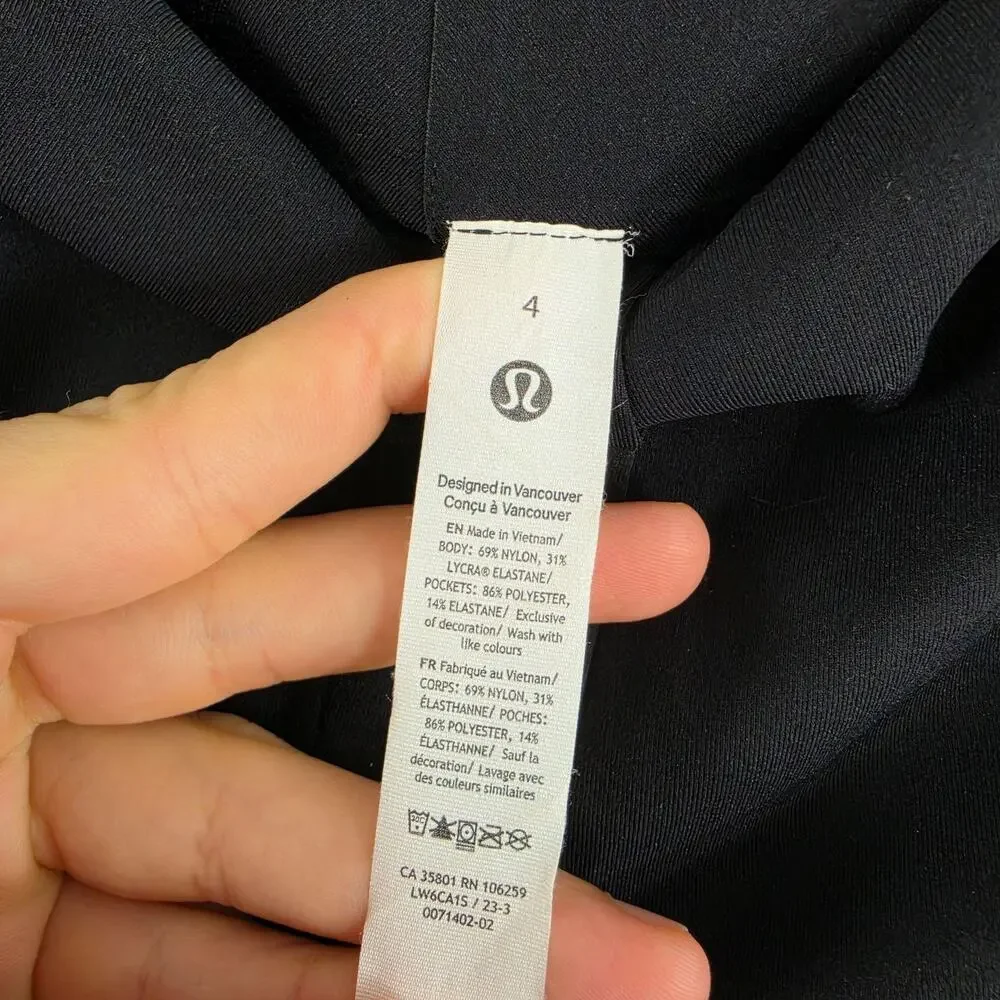 Lululemon Pants Womens 4 Smooth Fit Pull On High Rise Crop Straight Office Work